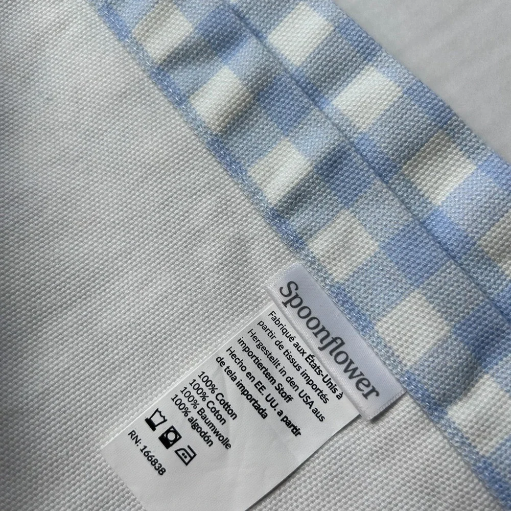 Spoonflower Blue Gingham Curtain‎ Panel 82